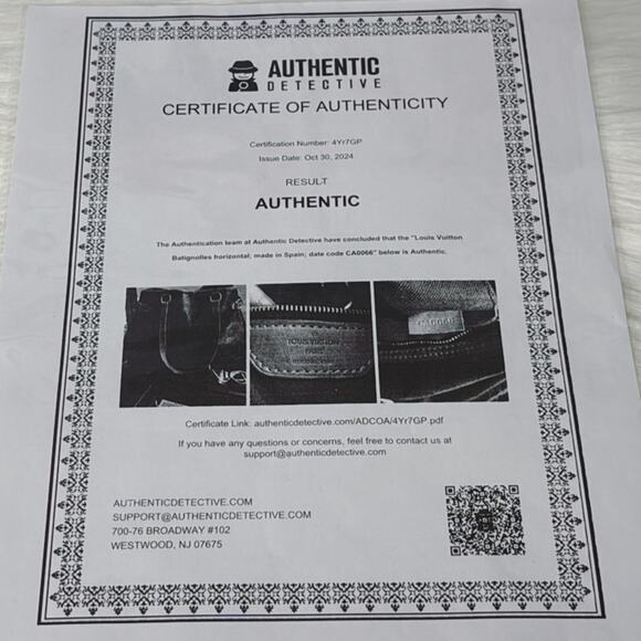 AUTHENTIC LOUIS VUITTON BATIGNOLLES HORIZONTAL TOTE BAG MONOGRAM CA0066 - Picture 14 of 14